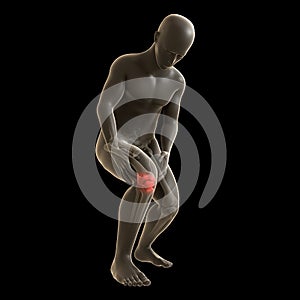 3d illustration of a man suffering from knee pain