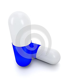 3D illustration of medicine pills isolated