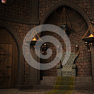 3d illustration of a medieval fantasy place