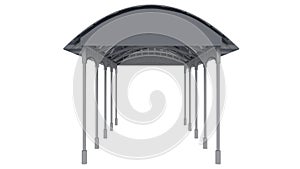 3D illustration of Metal canopy isolated on white