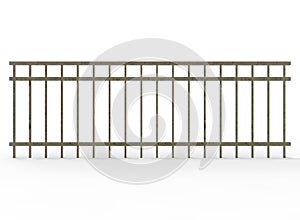 3d illustration of metal fence.