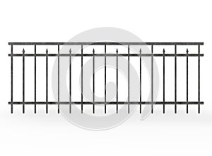 3d illustration of metal fence.