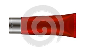 3d illustration of metallic red tube