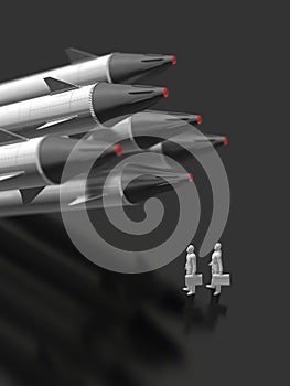 3D illustration of missile