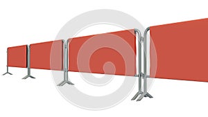 3D illustration of Mobile Security fence isolated