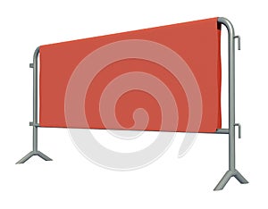 3D illustration of Mobile Security fence isolated