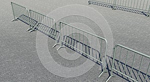 3D illustration of Mobile Security fence on the road