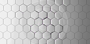 3d illustration of modern honeycomb background aluminium top down view