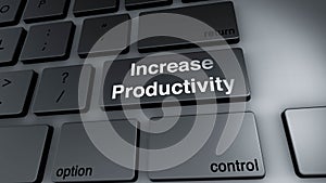 3D Illustration of Modern Keyboard with the Word Increase Productivity