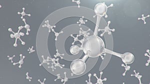 3D illustration molecular structure. Molecular chemistry, background with molecular element of the atom. Medical