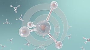 3D illustration molecular structure. Molecular chemistry, background with molecular element of the atom. Medical