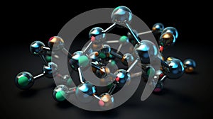 3d illustration of molecule model. Science background wit