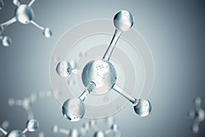 3D illustration molecules. Atoms bacgkround. Medical background for banner or flyer. Molecular structure at the atomic