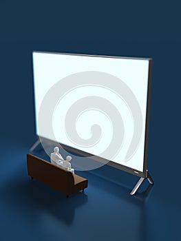 3D illustration of new television