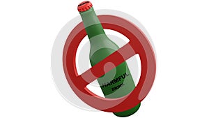 A 3D Illustration Of No Drinking Alcohol and Harmful Drink