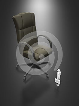3D illustration of office chair