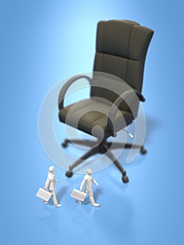 3D illustration of office chair