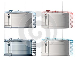 3d illustration oil tank. Isolated. Frontal view