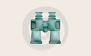 3d illustration Optical instruments for viewing distant. binoculars, spyglass