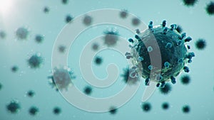 3D illustration outbreak coronavirus concept under the microscope. Spread of the virus within the human. Epidemic