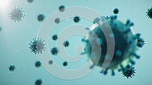 3D illustration outbreak coronavirus concept under the microscope. Spread of the virus within the human. Epidemic