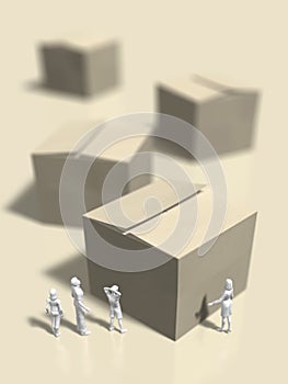 3D illustration of package delivery