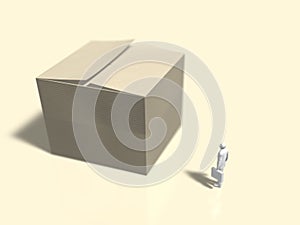 3D illustration of package delivery