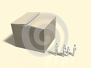 3D illustration of package delivery