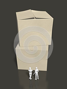 3D illustration of package delivery