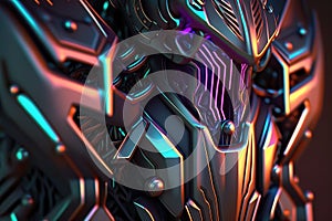 3d illustration of a pattern in the form of a metal, technological plating of a spaceship or a robot. Abstract Graphics in the