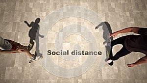 3d illustration of people doing sports while social distancing