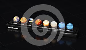 3d illustration of the planets of our solar system.