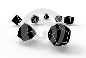 3d illustration of platonic solids