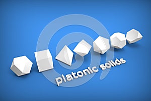 3d illustration of platonic solids