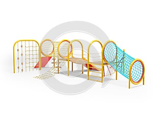 3d illustration of playground for children on white background with shadow