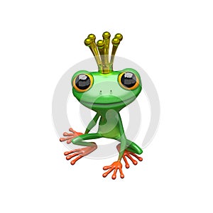 3D Illustration Princess Frog