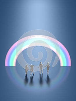 3D illustration of rainbow bridge