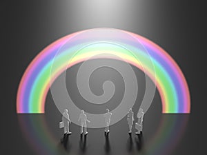 3D illustration of rainbow bridge