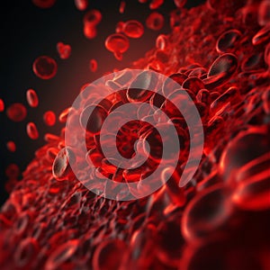 3d illustration of red blood cells