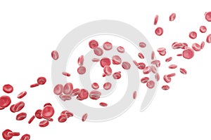 3d illustration of red blood cells isolated on white background.