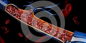 3d Illustration of red blood cells in vein