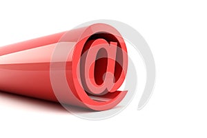 3d illustration of red email sign