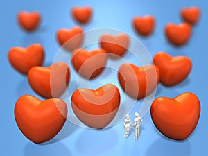 3D illustration of red Heart