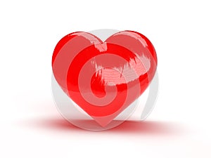 3d illustration of red heart on a white background.