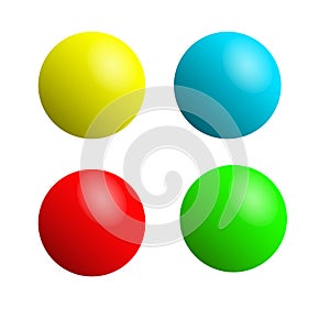 3d illustration. red yellow green blue round