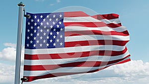 3d illustration render of United States of America flag. Realistic Japan Flag waving in wind