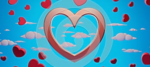 3d illustration rendering wallpaper abstrac background, love happy valentine\'s day