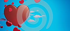 3d illustration rendering wallpaper abstrac background, love happy valentine\'s day