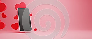 3d illustration rendering wallpaper abstrac background, love happy valentine\'s day, red heart element