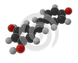 3d illustration of resveratrol molecule, popular nutrition supplement and antiaging drug.